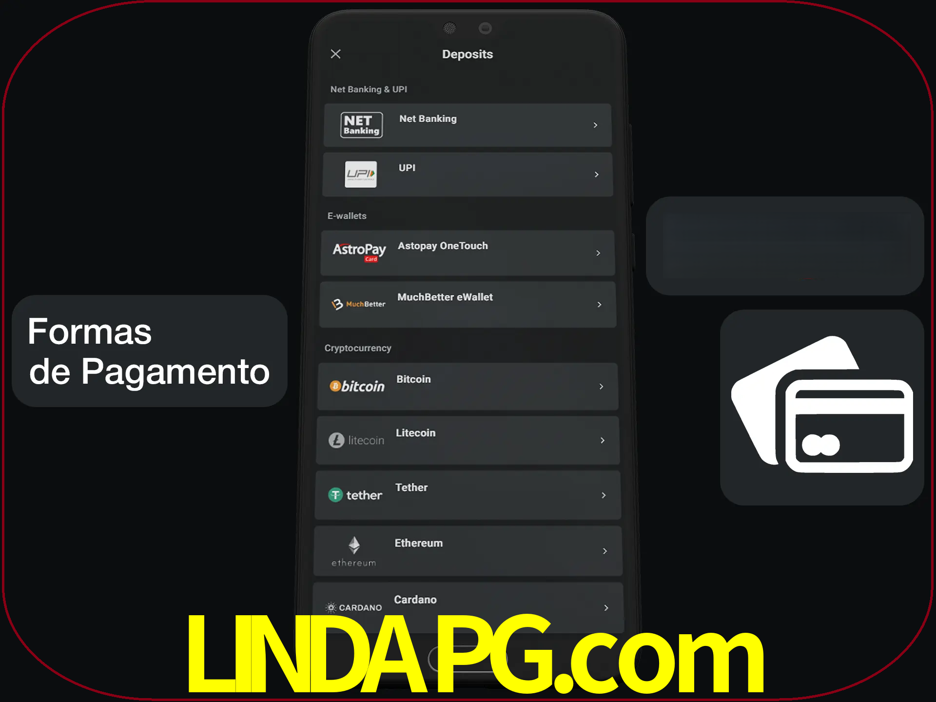 Escolha a forma de pagamento de sua preferência.